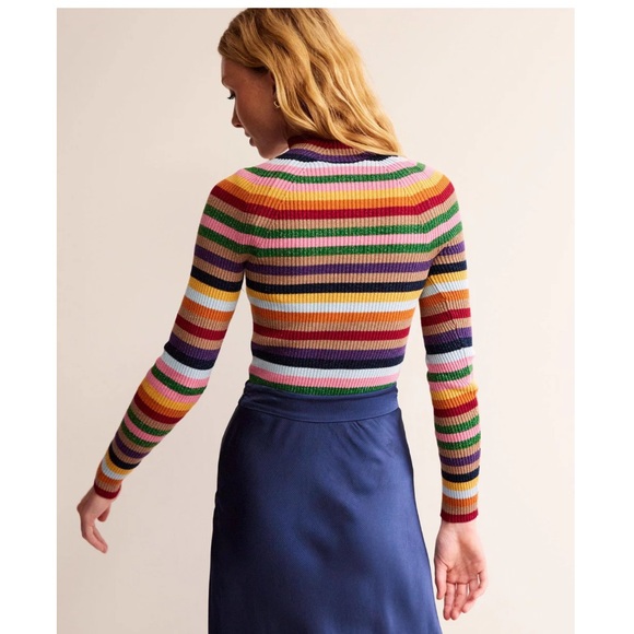 Boden Matilda Sparkle Jumper in Multi Stripe, Size 12 - Picture 2 of 14